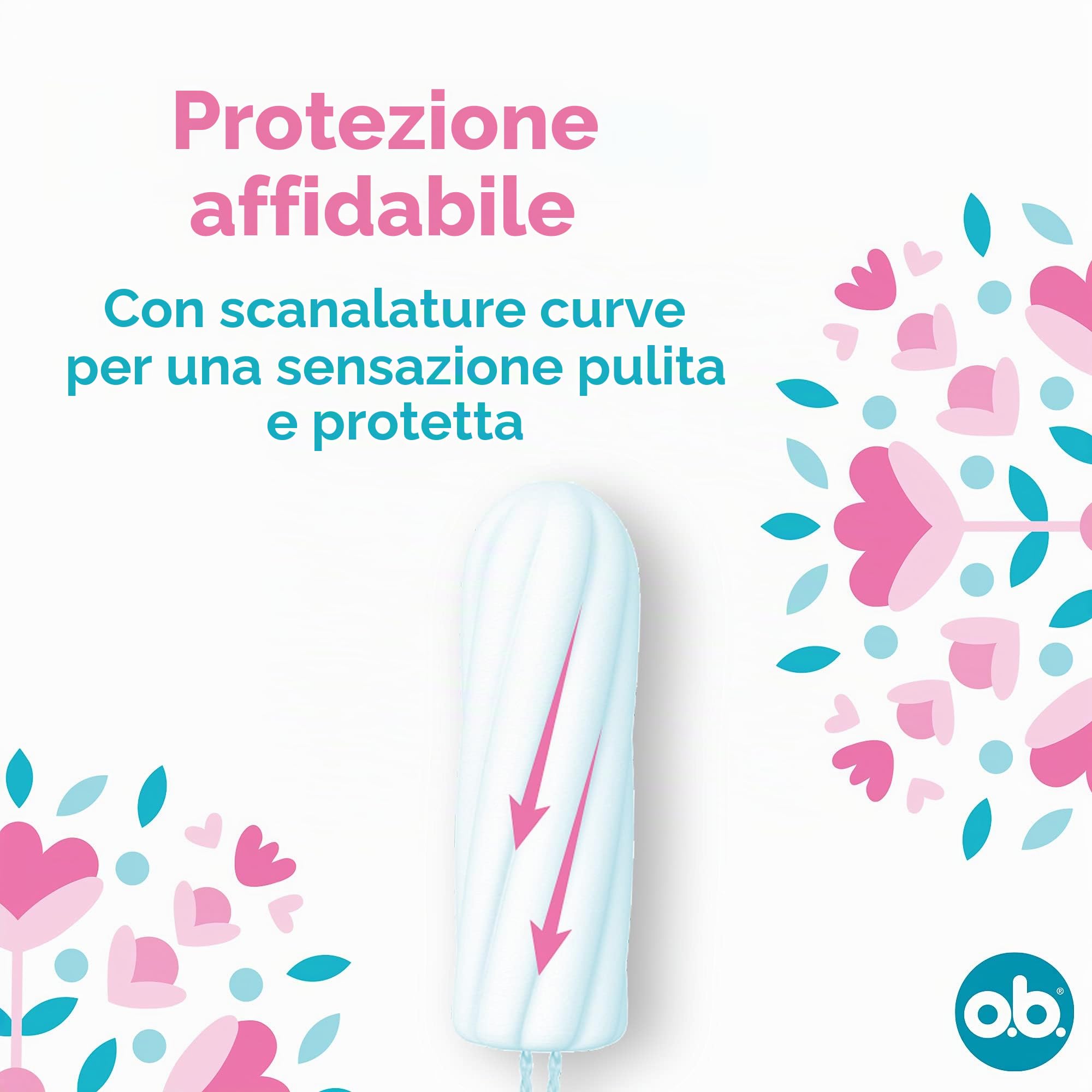 o.b. Original Super Plus (32 pezzi), tamponi per giorni molto forti, tecnologia StayDry e scanalature curve, protezione affidabile e sensazione di pulizia durante il periodo