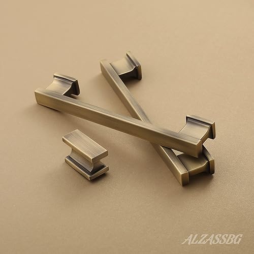 Miniatura 8 de Alzassbg Paquete de 20 tiradores de gabinete de níquel satinado cepillado, manijas de gabinete de cocina de 5 pulgadas (5.039 in) para armarios y
