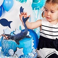 Vista 6 de SIENON Jurassic Mosasaurus - Figura de juguete de dinosaurio de 11.4 pulgadas, Mosasaurus Caza de Modelo de Pterosaurio, figuras de dinosaurio