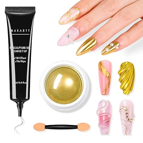 Vista 24 de Makartt Pegamento de uñas de gel: pegamento sólido para uñas a presión, necesita lámpara UV de gel 3D de 0.5 fl oz, herramientas multifuncionales