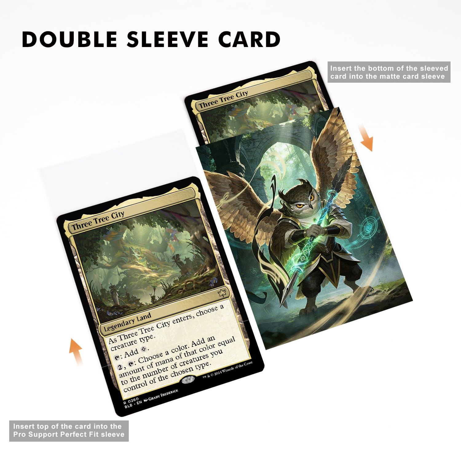 Amazon.com: Katomula 100 MTG Card Sleeves with 100 Inner Sleeve, Textured  Back Art Sleeves, Fit Standard Size Cards- Owl : Toys & Games