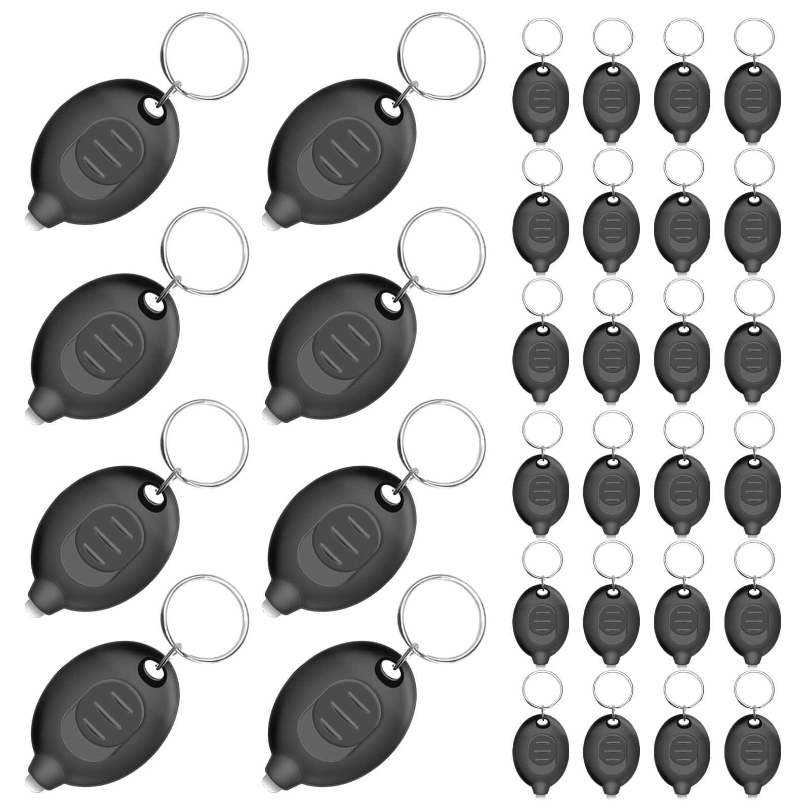 Mini LED Keychain Flashlight, 32-Pack Ultra Bright White Light, Small Pocket Keyring Torch for Emergency, Batteries Included