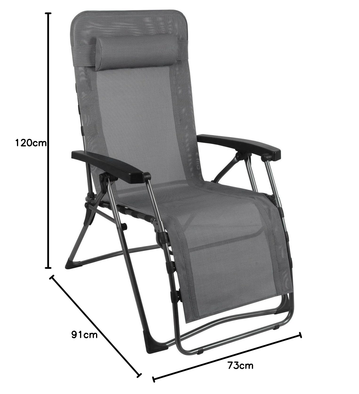 Westfield Outdoorowe składane leżak Zero Gravity z odpinaną poduszką, wodoodporne, odporne na promieniowanie UV – lekka rama wytrzymuje obciążenie do 140 kg