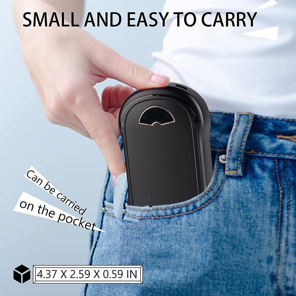 Scaldabagni portatili, scaldamani 10000mAh, scaldamani elettrico ricaricabile, per golf Raynauds Camping, regali caldi (Color : Black)