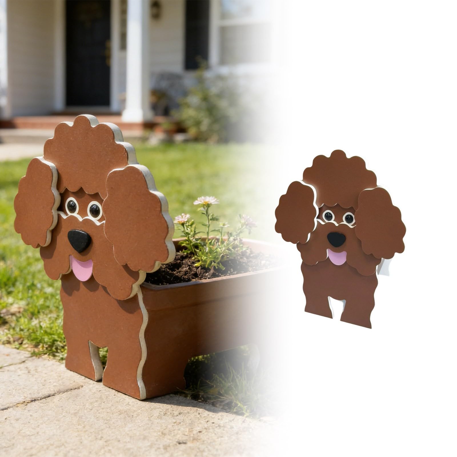 Dog Planter Plant Pots,PVC Animal Plant Pots Outdoor Indoor Garden Planters for Succulent,Cute Rectangular Plant Flower Pots Decor Indoor Outdoor Garden Plants DIY Decoration Gift