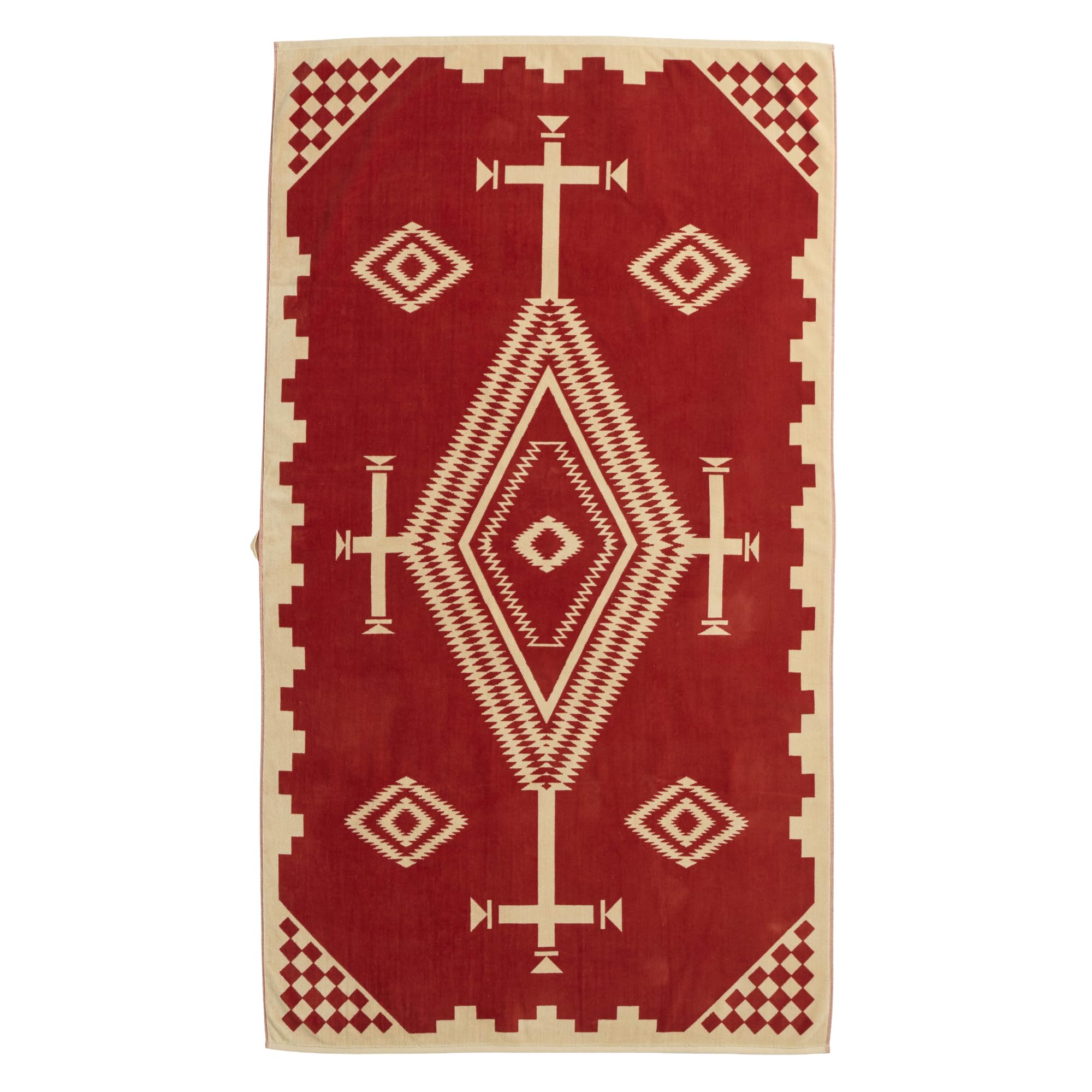 Pendleton Oversized Jacquard Spa Towel in Los Ojos Coral