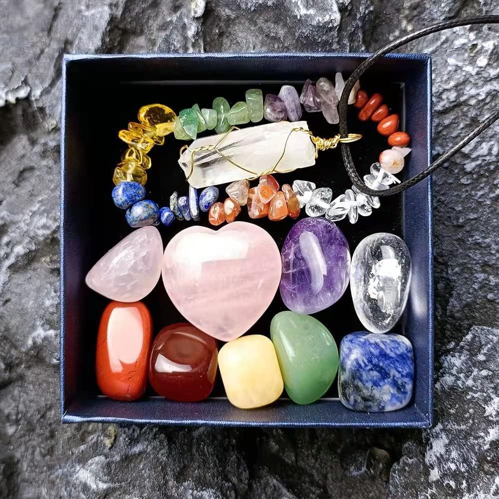 ycyingcheng 15 Gemstones Chakra Stone Healing Balancing Kit, Chakra Stone Set for Meditation Healing Crystals Stress Relief - Image 4