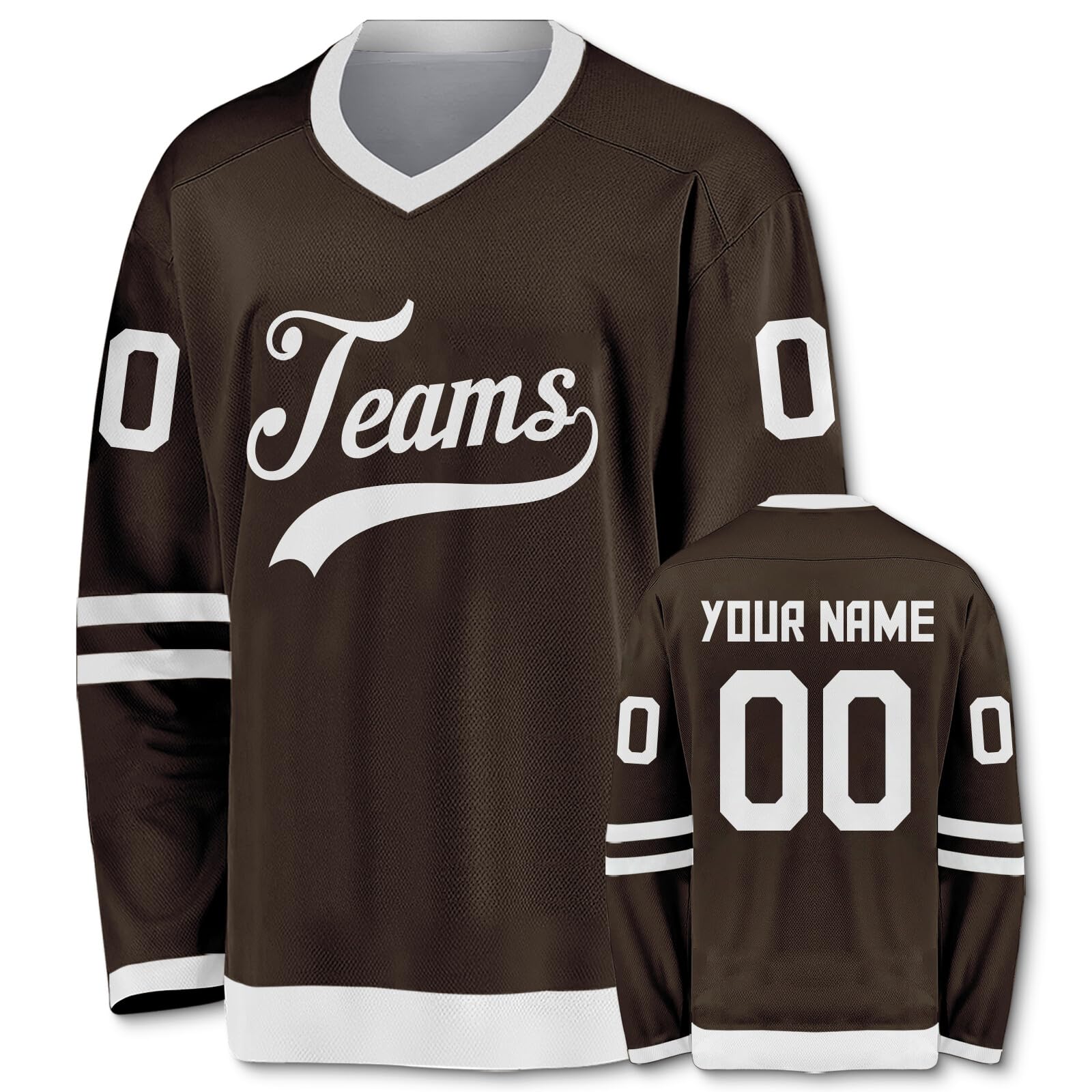 Custom Ice Hockey Jersey Hip Hop Personalized Printed Long Sleeves Hockey Jersey Custom Gift for Men Women Youth Kid