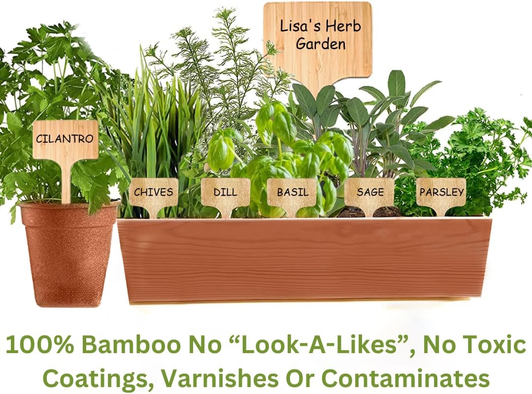 25 Pack 12" Extra Large Bamboo Garden Markers Large Plant Label Tags EasyTo See Bigger Writing Area