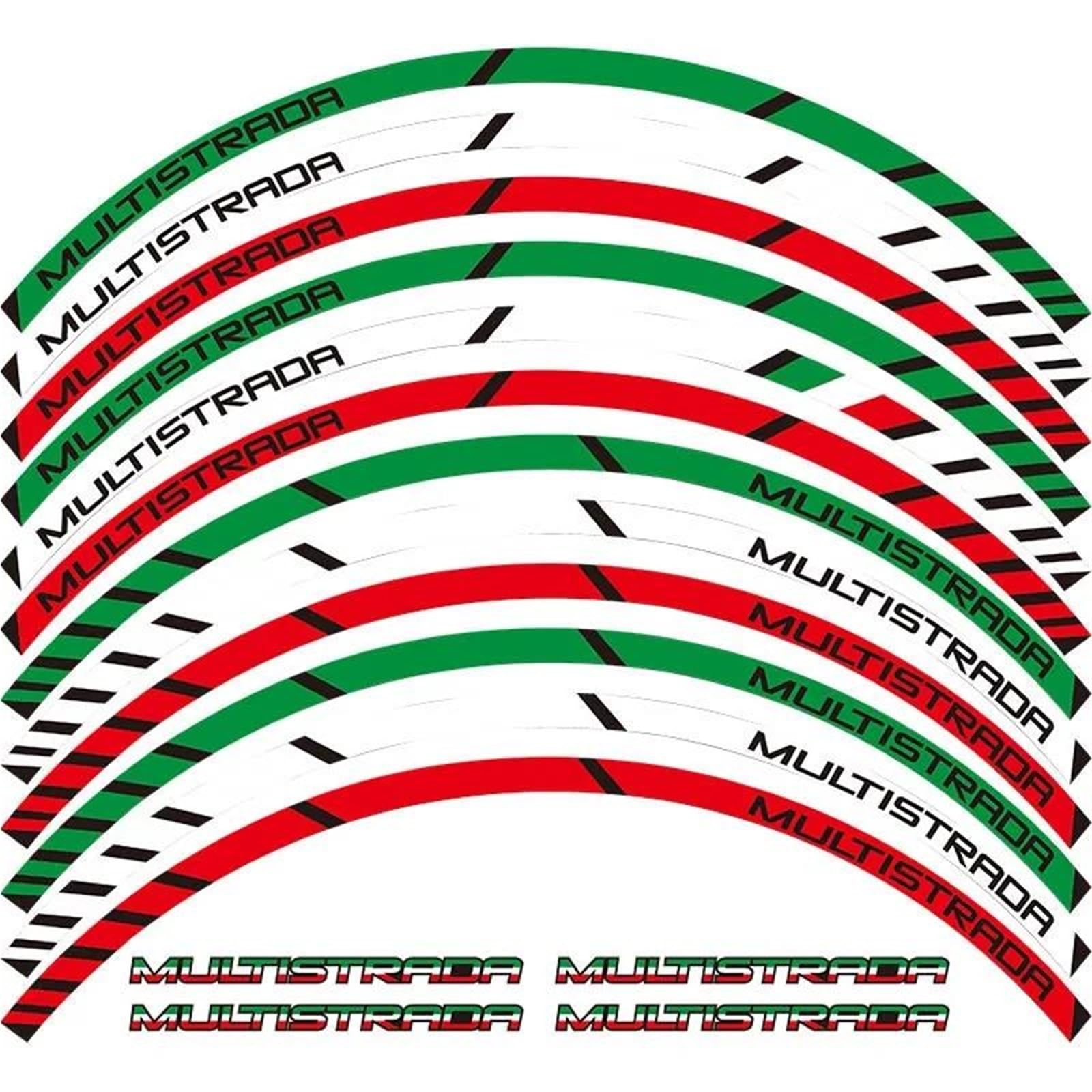 Motorcycle Wheel Decals Reflective Stickers Rim Stripes for Ducati Multistrada 1260 1200