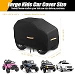 Large Kids Car Cover, Upgraded Power Wheels Covers Waterproof All Weather | Heavy Duty Kids Ride-On Car Cover,Nano Coating,Windproof Buckle and 3 Reflective Strips,Universal Kid Ride-On Accessories