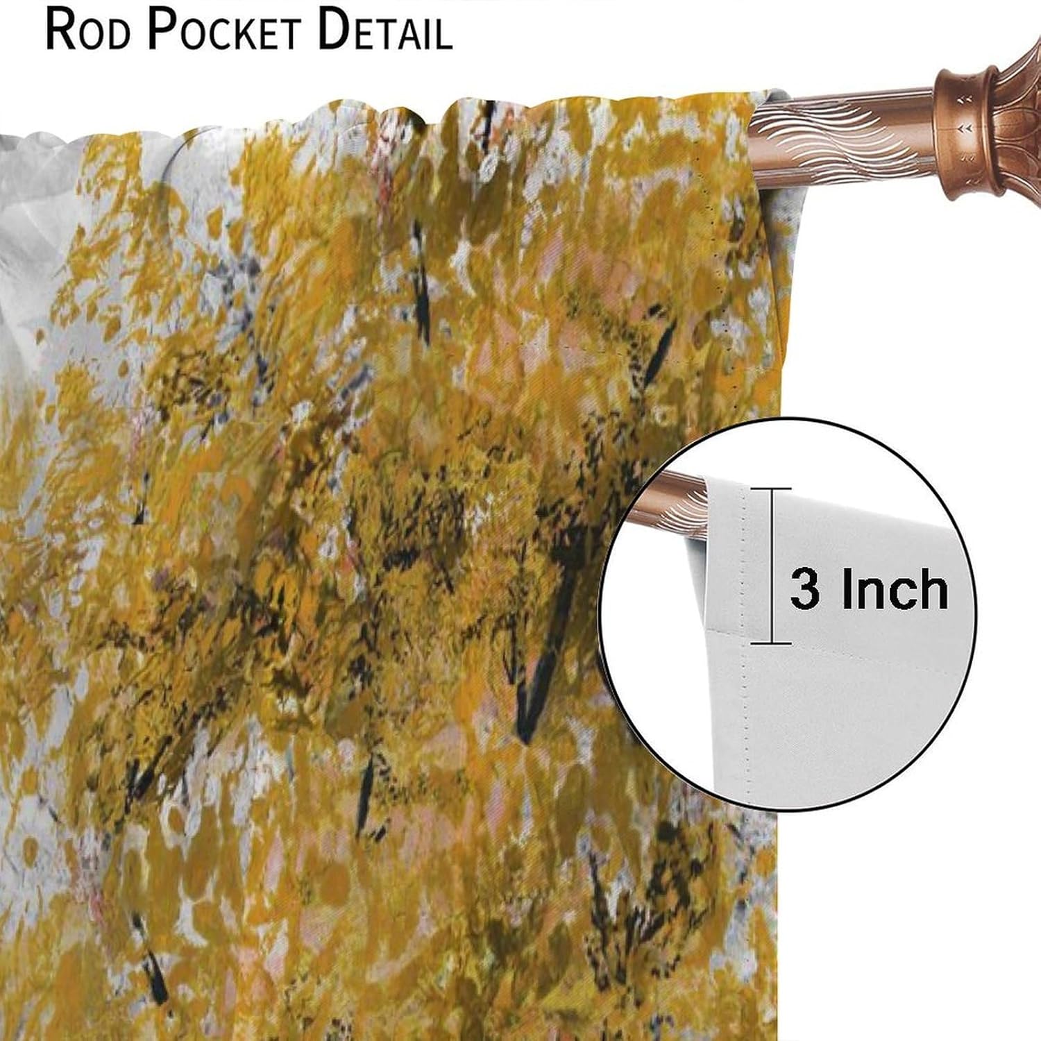 Paris Eiffel Tower Blackout Window Curtains, Oil Painting Art European Cityscape Yellow Trees Print Window Drapes, for Bedroom Living Room 21(W)*54(L) 2 Panels