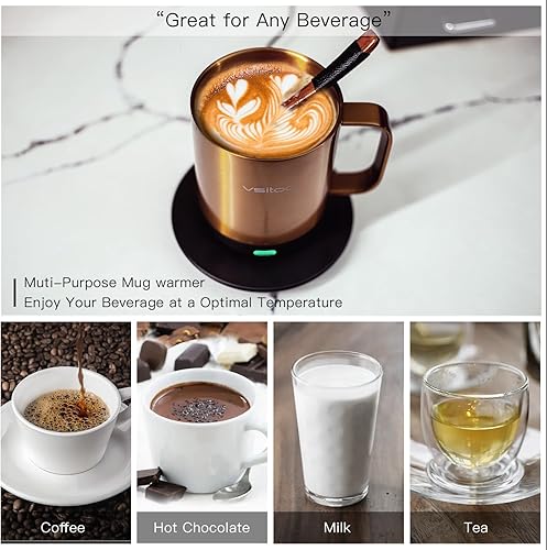 Miniatura 9 de vsitoo S3pro - Taza inteligente de control de temperatura 2 con tapa, taza de café autocalentable de 14 onzas, duración de la batería de 90 minutos,