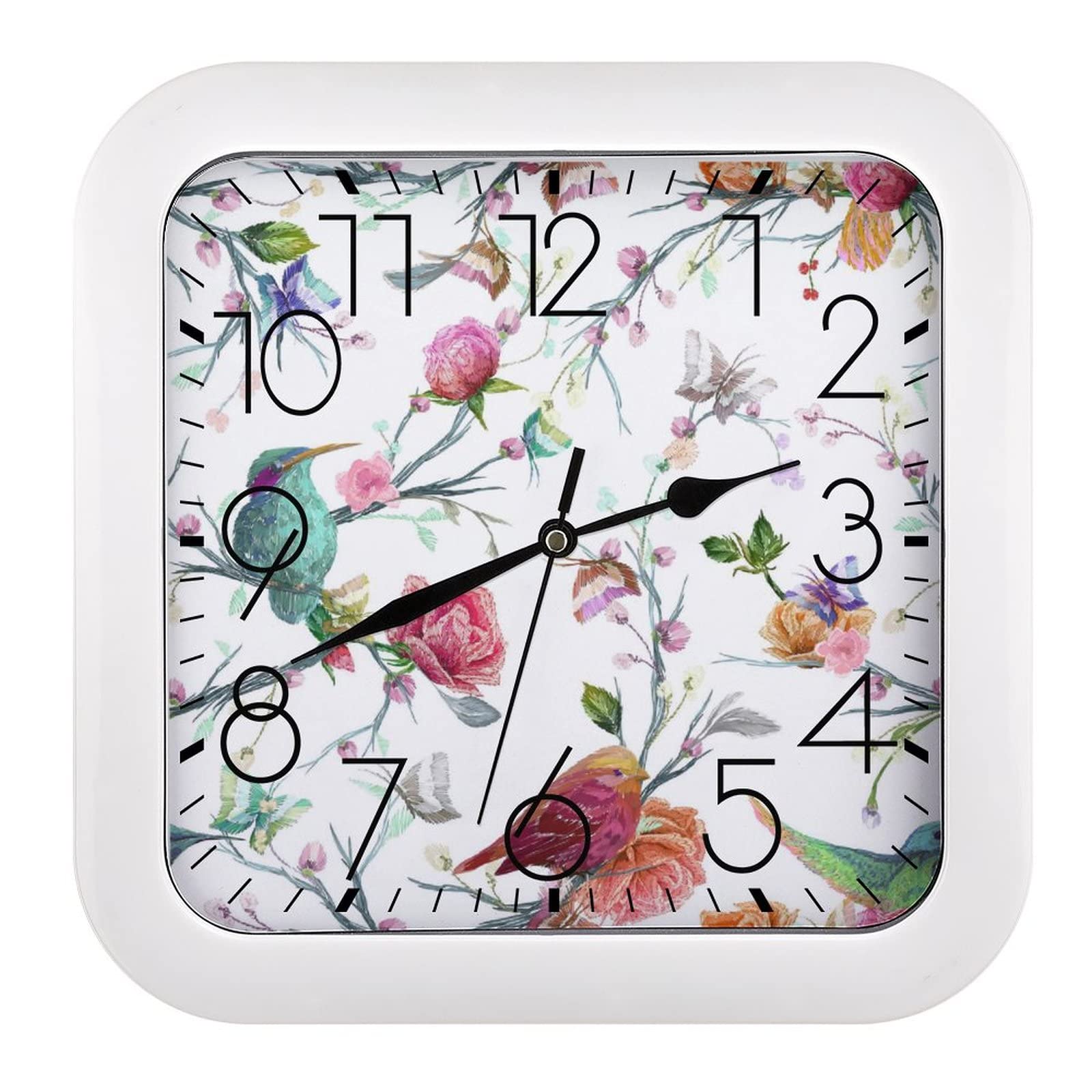 Horloge murale carrée lisible pour grands chiffres salon et cuisine