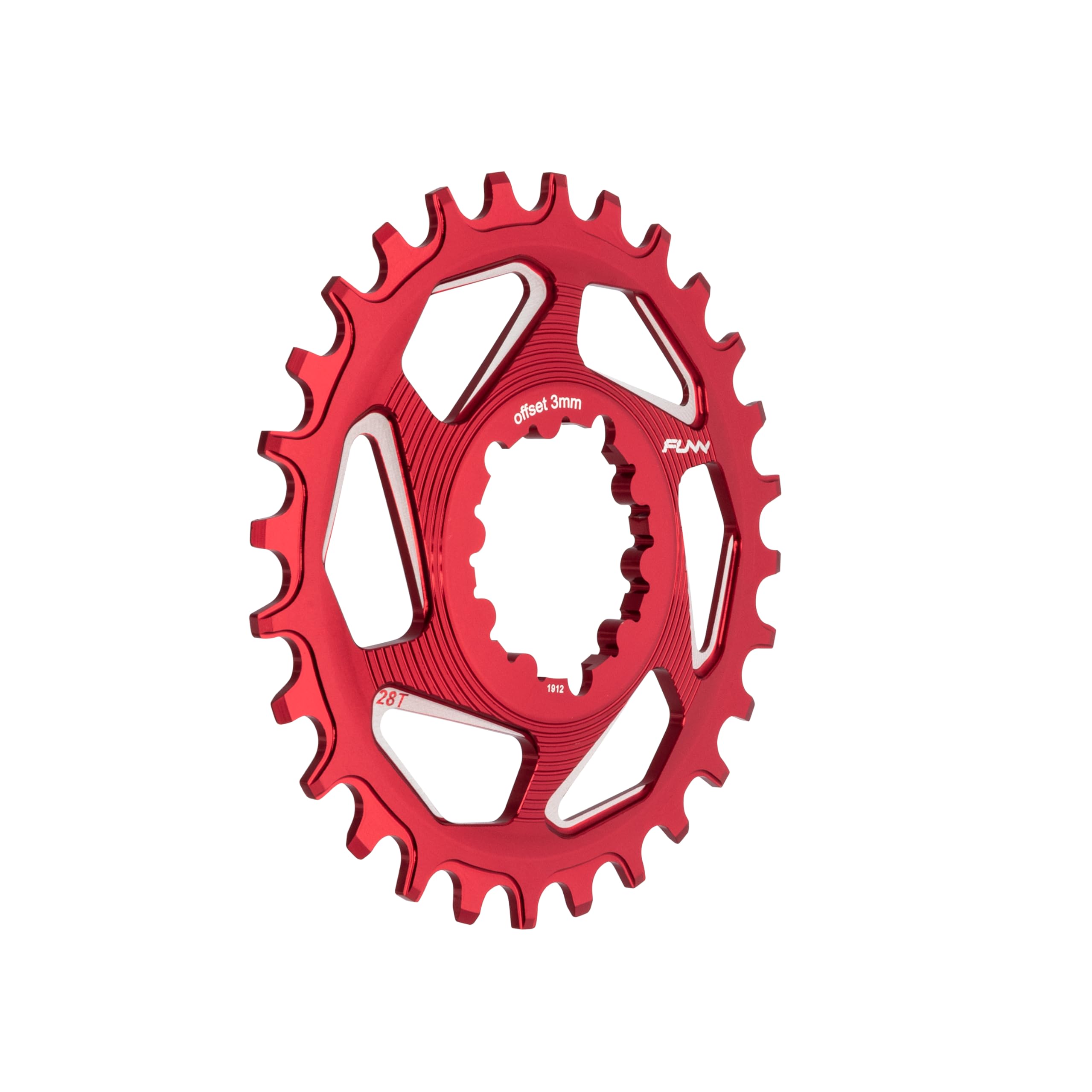 FUNN Solo DX Pignone Narrow Wide per Catena a 9 10 11 12 velocità, Adatto per Guarnitura con Interfaccia Direct Mount SRAM, Offset di 3mm, Pignone per Catena a Singola velocità