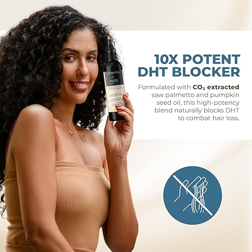 Miniatura 8 de HAIRMETTO extracto de palmito tópico (elimina el CO2/85-95 % de ácidos grasos), semilla de calabaza para el cuero cabelludo para tratamiento de la