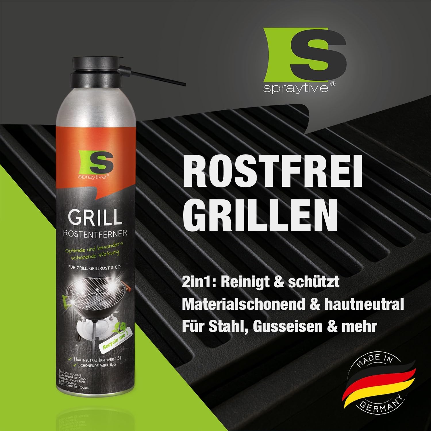 Lot de 2 sprays anti-rouille 2 en 1 300 ml protection longue durée pour grille de barbecue