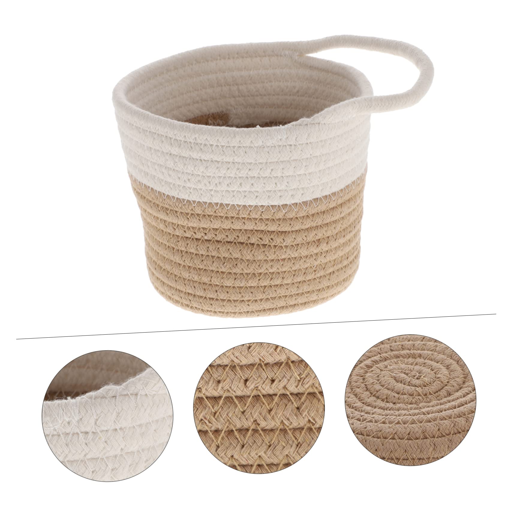 DECHOUS 1Pc Hand Woven Hanging Storage Basket Rope Sundries Holder for Home Decor Flower Arrangements Versatile Wall Mounted Organizer present Basket