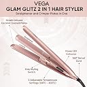 Vega Glam Glitz 2 In 1 Hair Styler, Straightener & Crimper with Keratin Infused Ceramic Coated Plates & 5 Temperature Settings for Women, Rose Gold, (VHSC-04) gallery image
