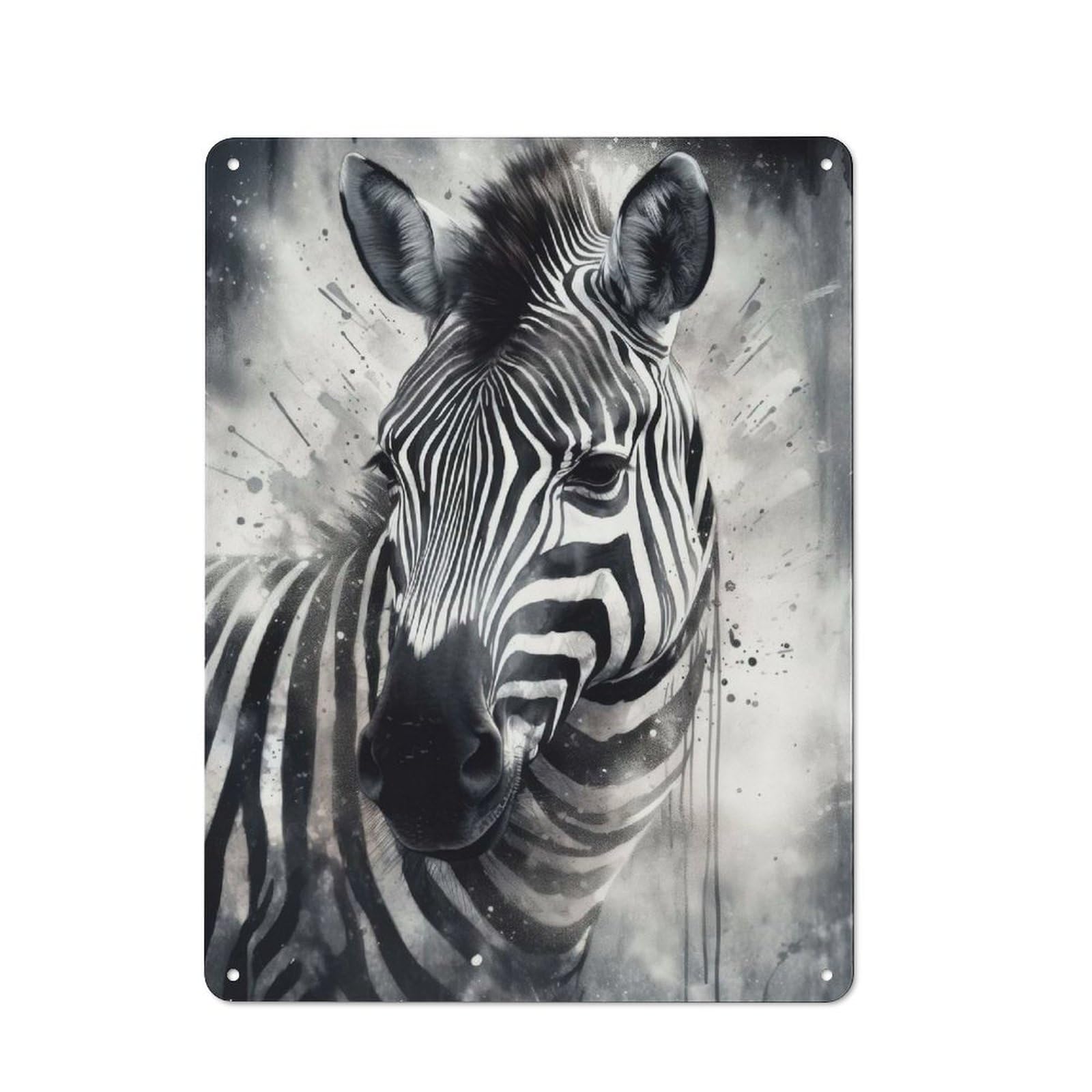Junmoney Zebra Portrait Retro Metal Sign 40X30cm Featuring For Bar Or Restaurant, For Bar Decor Enthusiasts