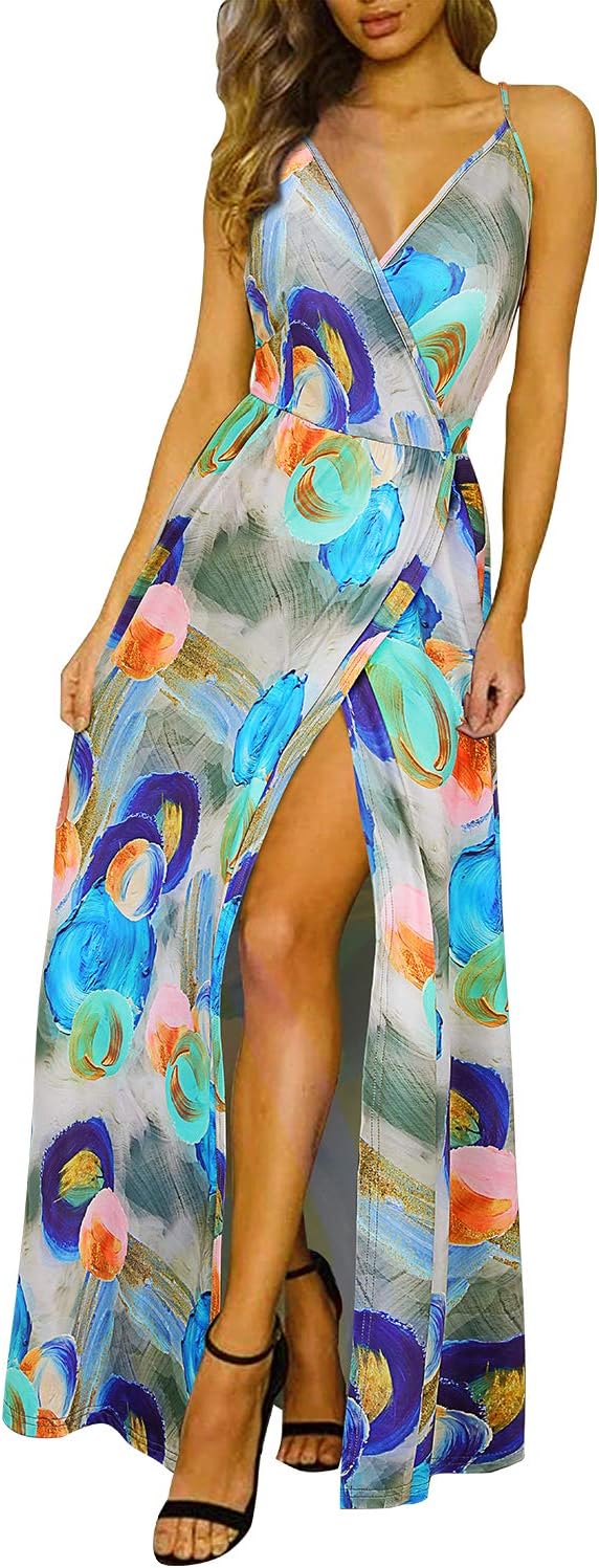 Floral Print V-Neck Maxi Dress for Beach Party Bangladesh Ubuy - Main Image