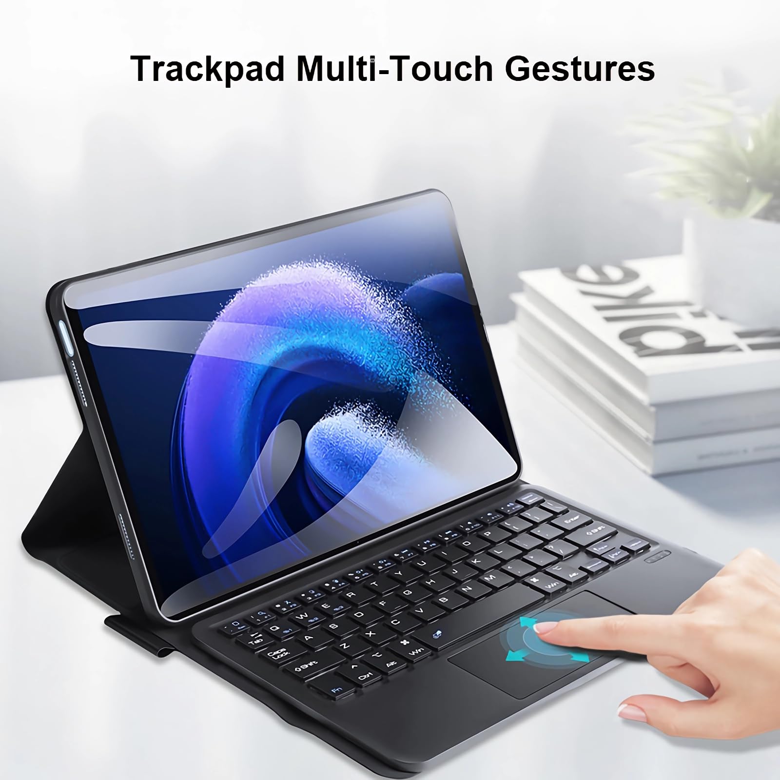 Etui z klawiaturą do Xiaomi Mi Pad 6/6 Pro 11 cali 2023, Wbudowany Uchwyt Na Ołówek, Magnetyczna Odłączana Klawiatura Bezprzewodowa z Myszą Bluetooth