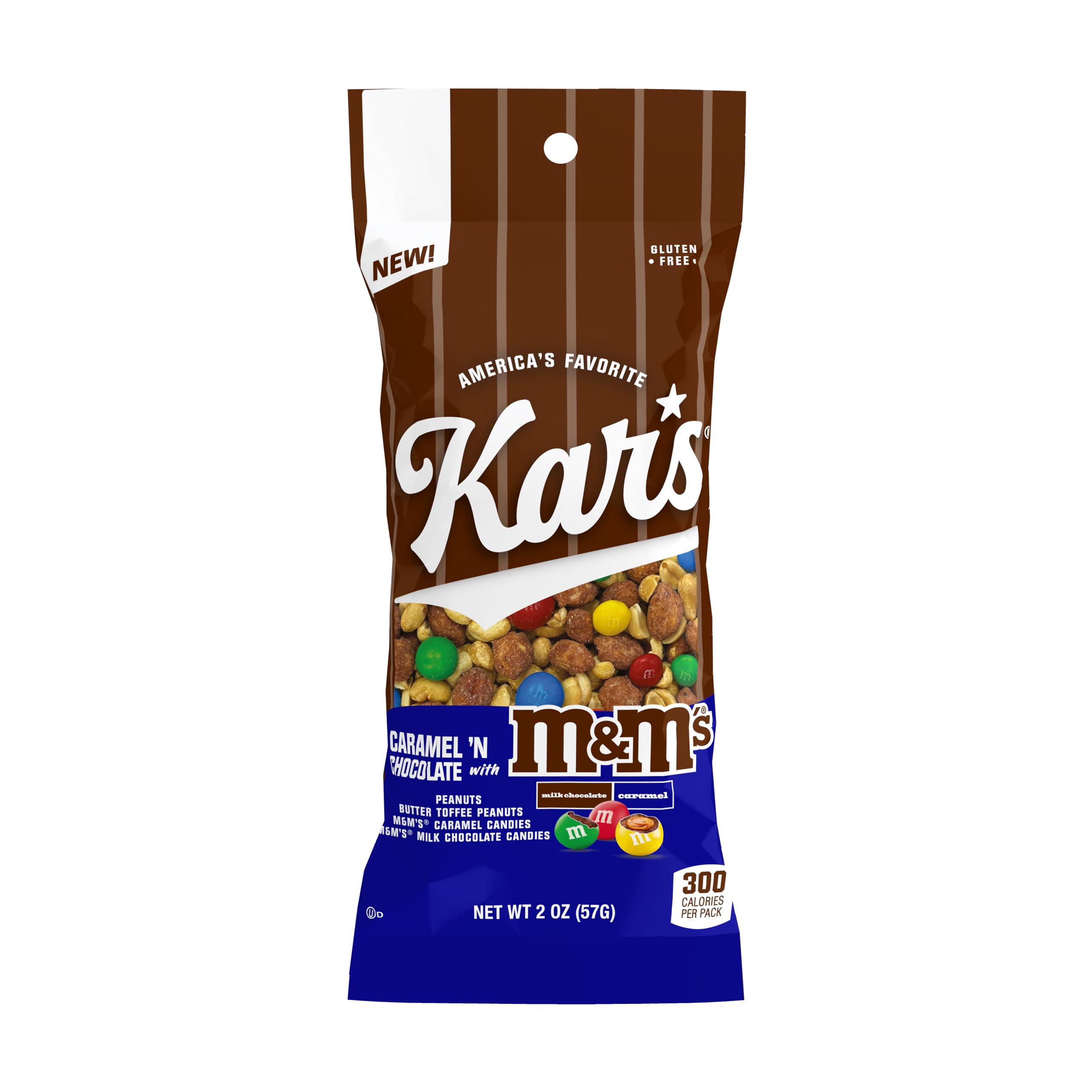 Kar’s Nuts Caramel 'N Chocolate with M&M'S Candies Trail Mix, 2 oz – Grab & Go Bags (Pack of 36), Gluten-Free Trail Mix Snack