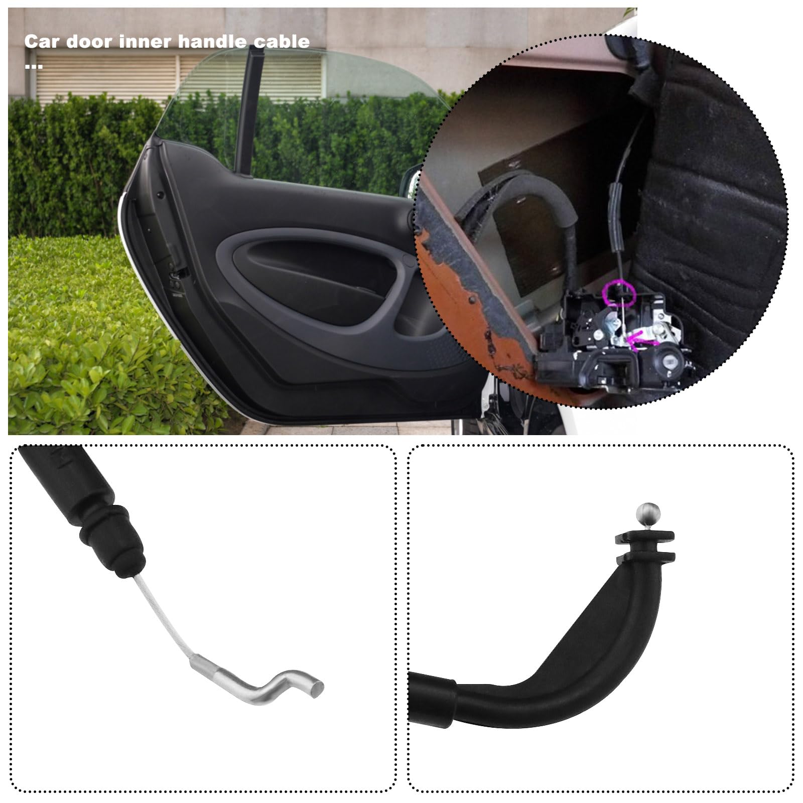 Cavo maniglia interna porta auto 0001973V00500000 0001973V005 Cavo di rilascio maniglia della portiera anteriore destro anteriore sinistro compatibile con Smart 450 Fortwo