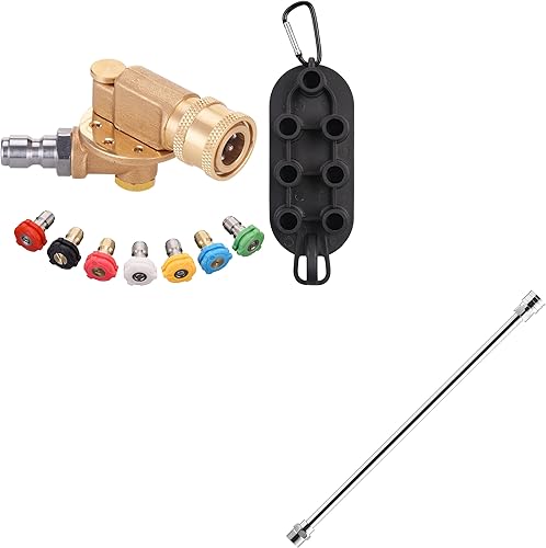 PWACCS Kit de acoplador giratorio para lavadora a presión, varita de extensión para lavadora a presión