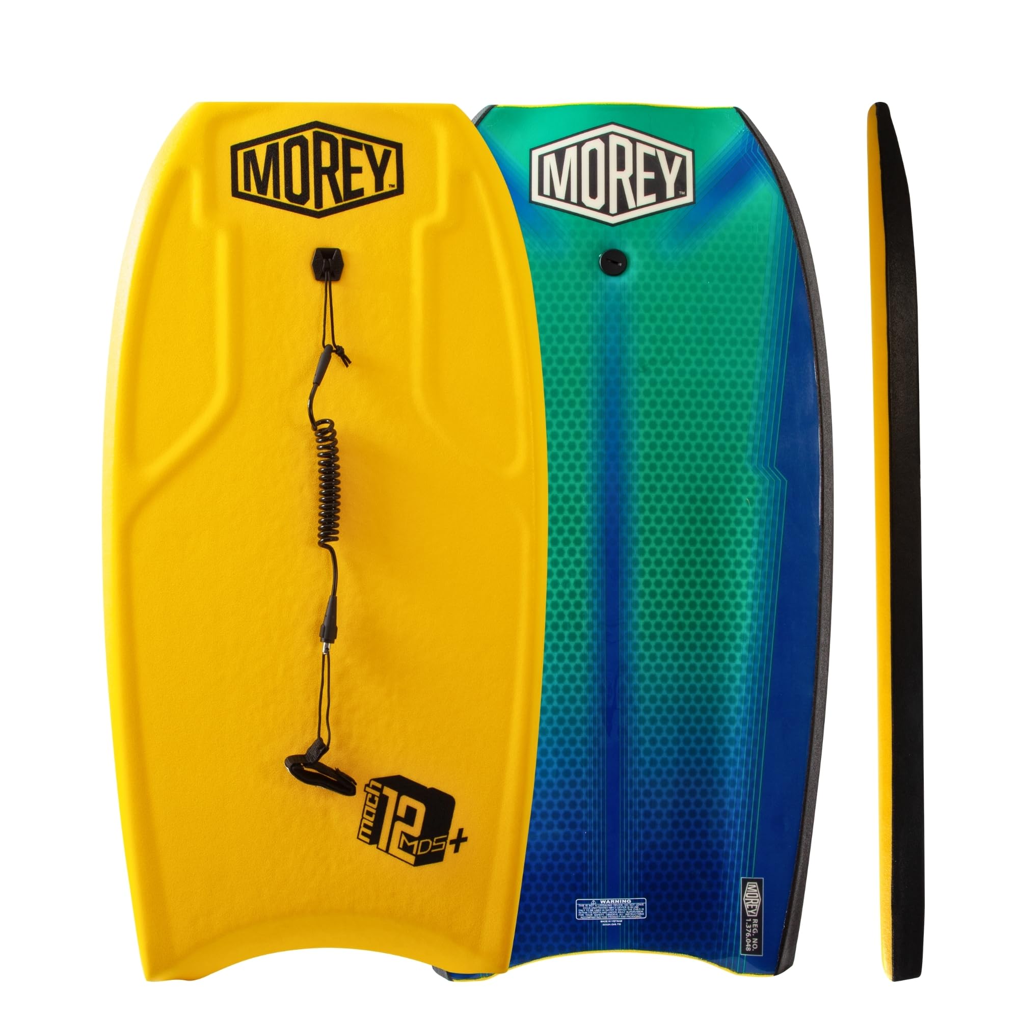 Boogie Board. Mach 12 MDS, 42.5" Bodyboard. Dynamic Speed Body Boards for Beach, for All Skill Levels, Embedded Fiberglass Stringer, with Coil Leash. Re-Engineered 2026 Model