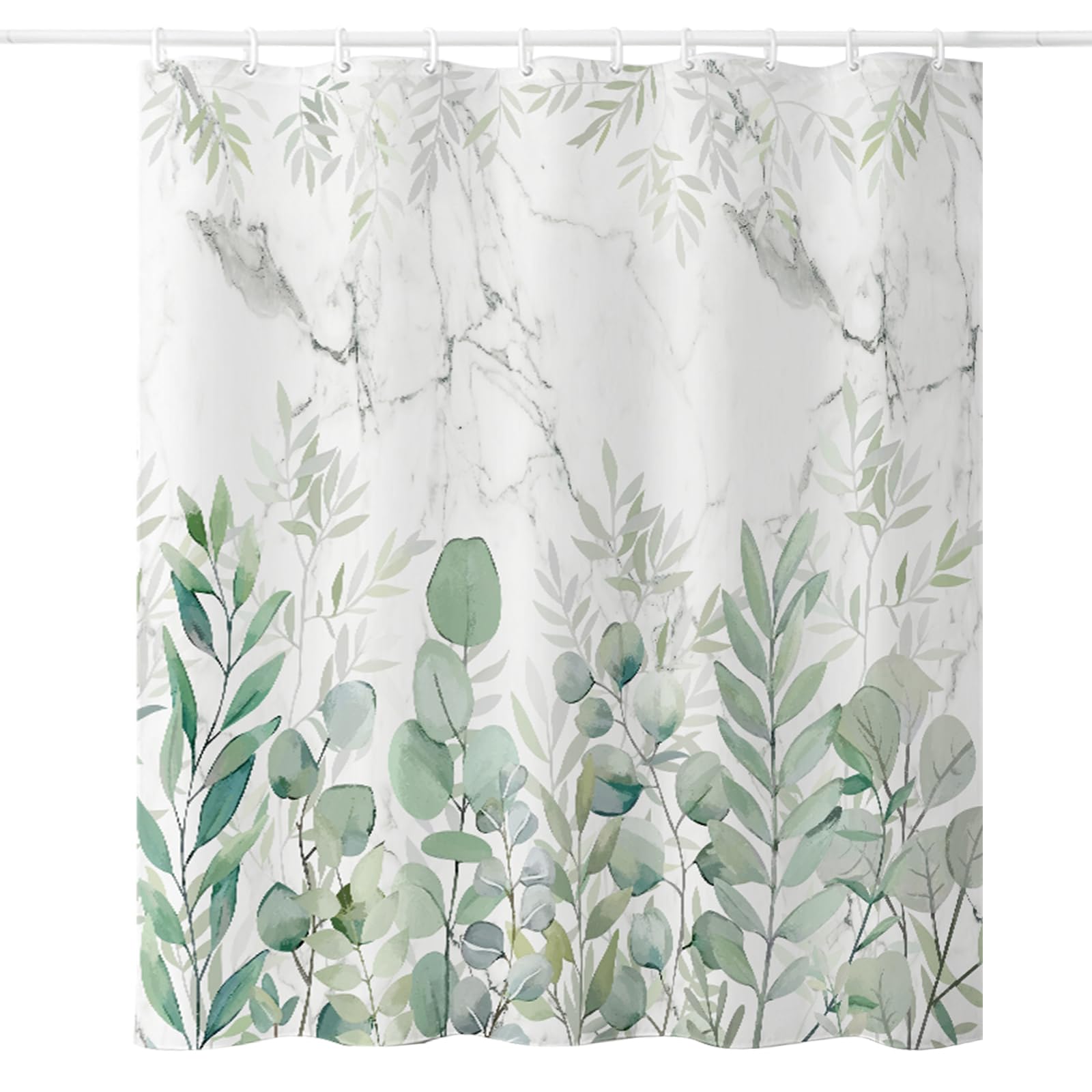 NATUCE Cortina de Ducha Antimoho, 180x200cm Cortina de Ducha Poliester Lavable, con 12 Ganchos, Impermeable Cortinas de Baño Secado Rápido para Bañera