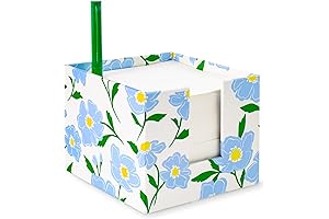 Cute Note Cube Black Pen Holder Desk Organizer Sunshine Floral