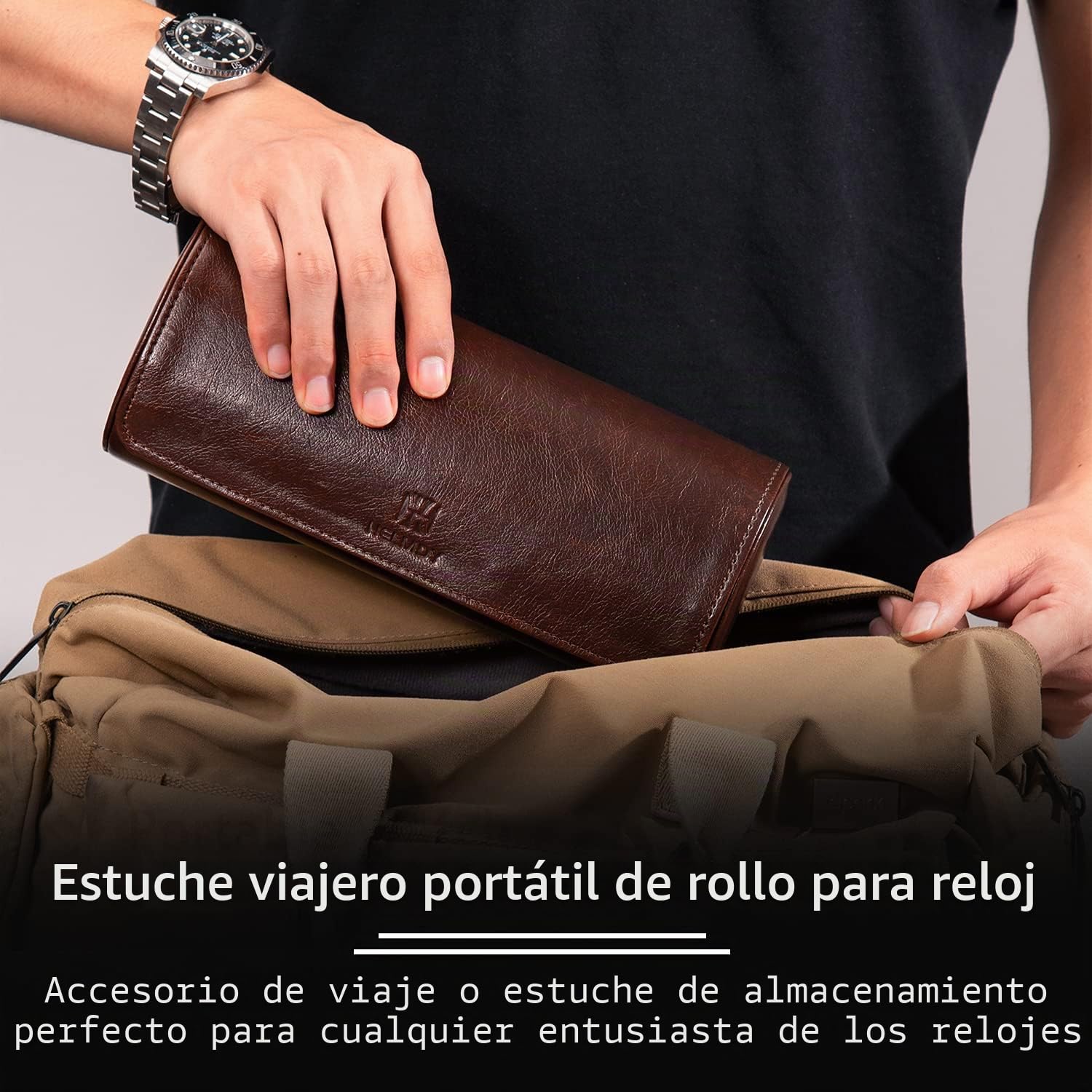 Cajas para Relojes de 3 Ranuras, Caja Relojes Organizador Joyero Estuche Estuche de Cuero de PU para Hombres y Mujeres, para Guardar Organizador Watch Estuche de Viaje para Relojes(Marrón)