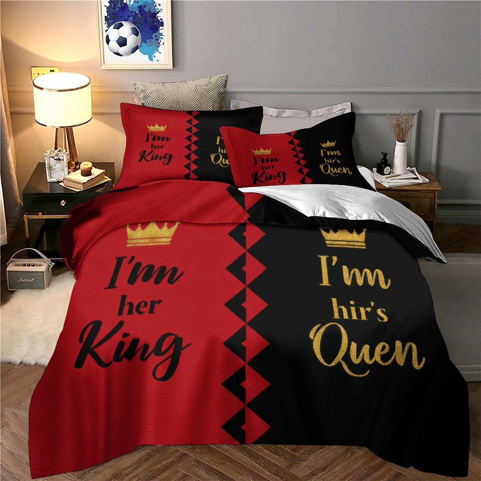 Romantisches Pärchen-Design 3D-Druck 3er-Set Bettdeckenbezug Kuschelbezug Mikrofaser Hypoallergen Staubmilbenfest für Jungen Mädchen Frauen Super King（260x220cm）