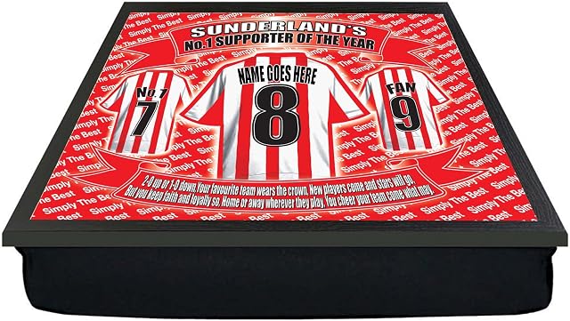 Sunderland Football Shirt Personalised Lap Tray Gift, M