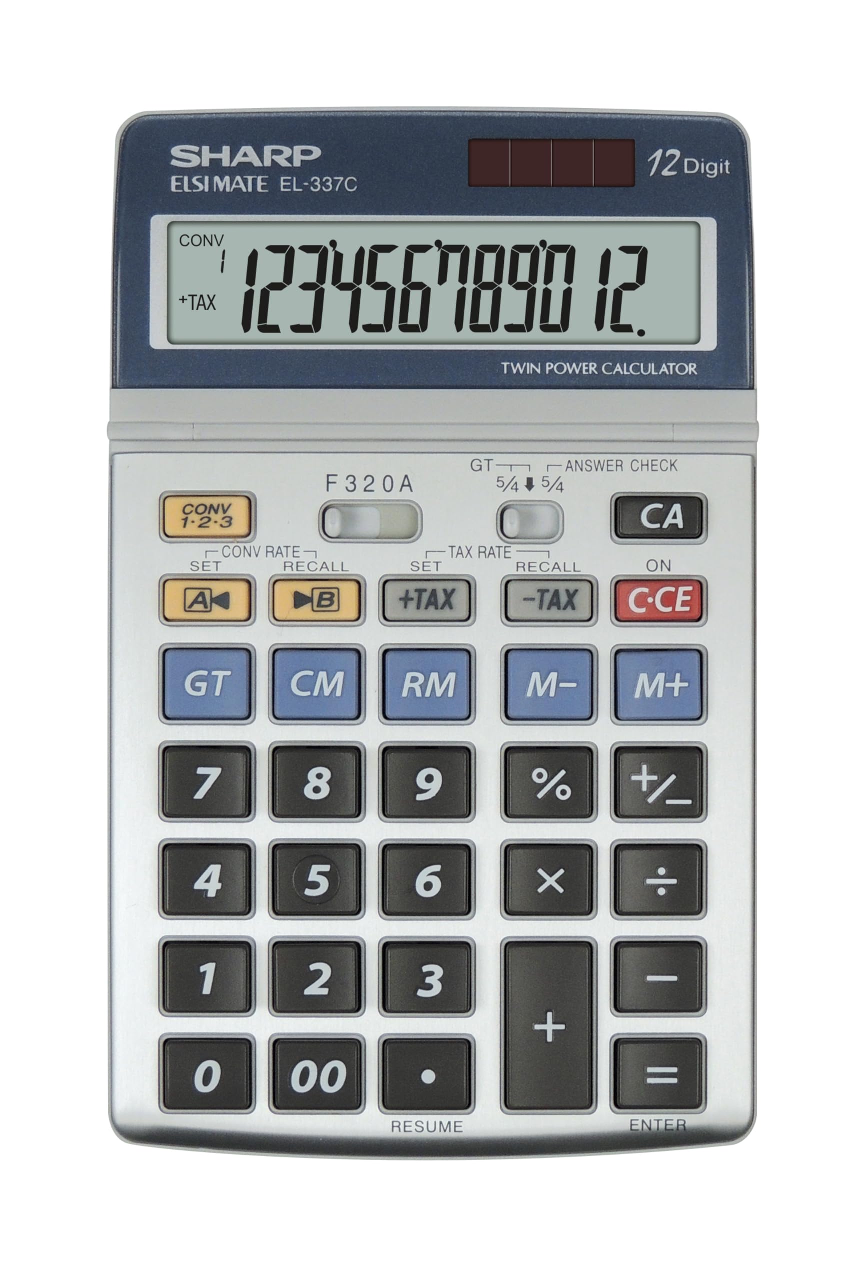 Sharp Semi-Desktop Tax Calculator 12-digit EL-337C SH02275
