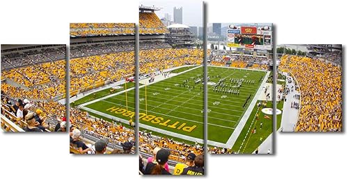 Vista 200 de Cuadros de estadios deportivos de fútbol americano de Minnesota, cuadros de vikingos, 5 paneles, lienzo para pared, arte de pared del estadio