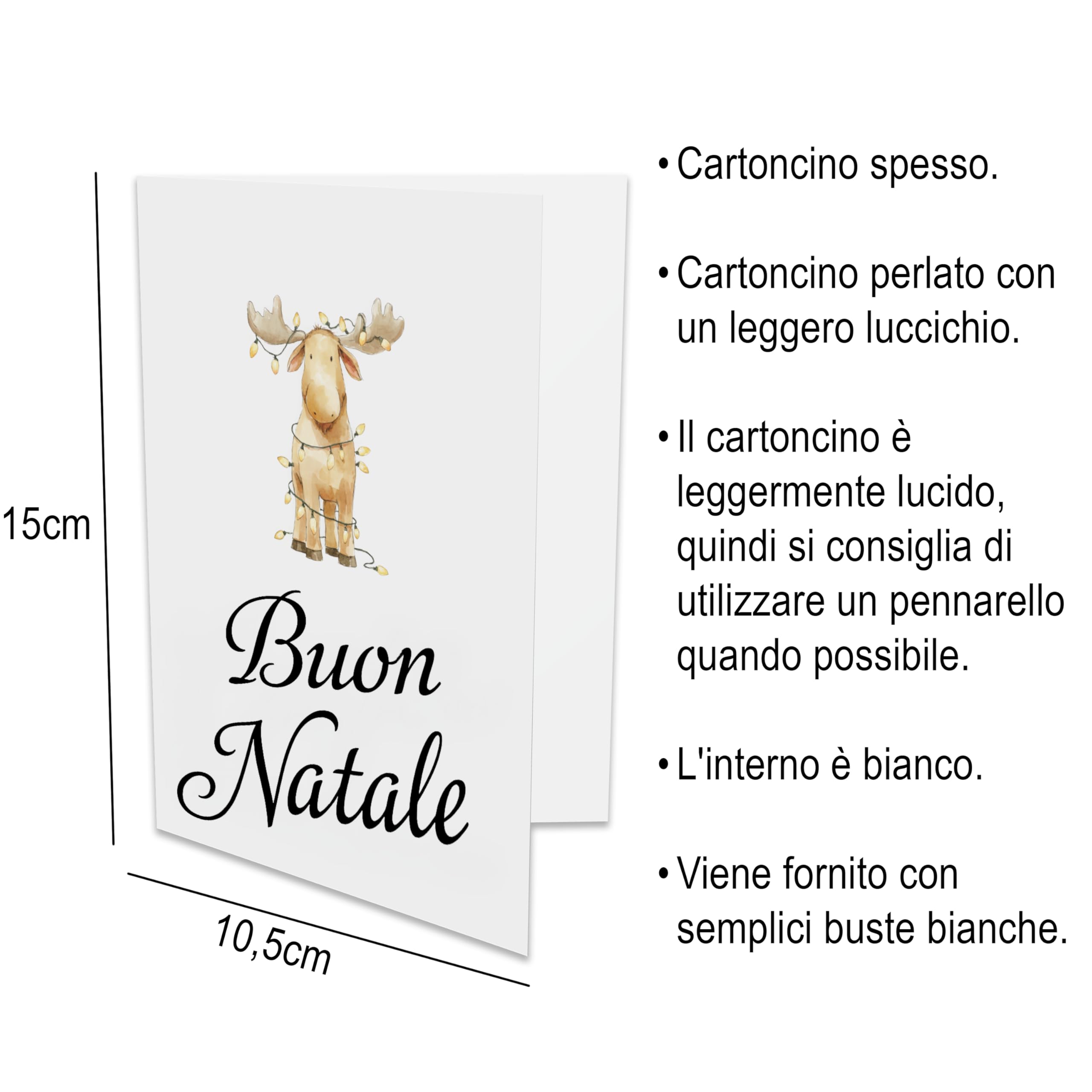 Biglietti di Natale in Italiano A6 con Buste Bianche – Set di 30 per Auguri Festivi