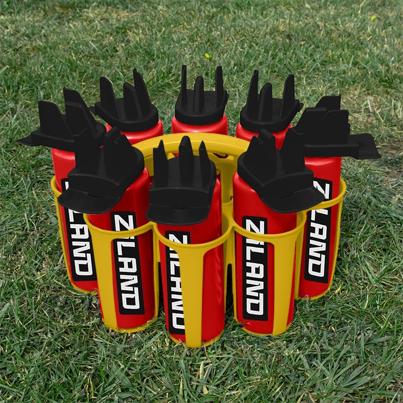 Ziland Hybrid Water Bottle Set- (8 x 1 Litre Bottles 1 x Carrier)(Red/Black - Yellow Carrier) — image 1