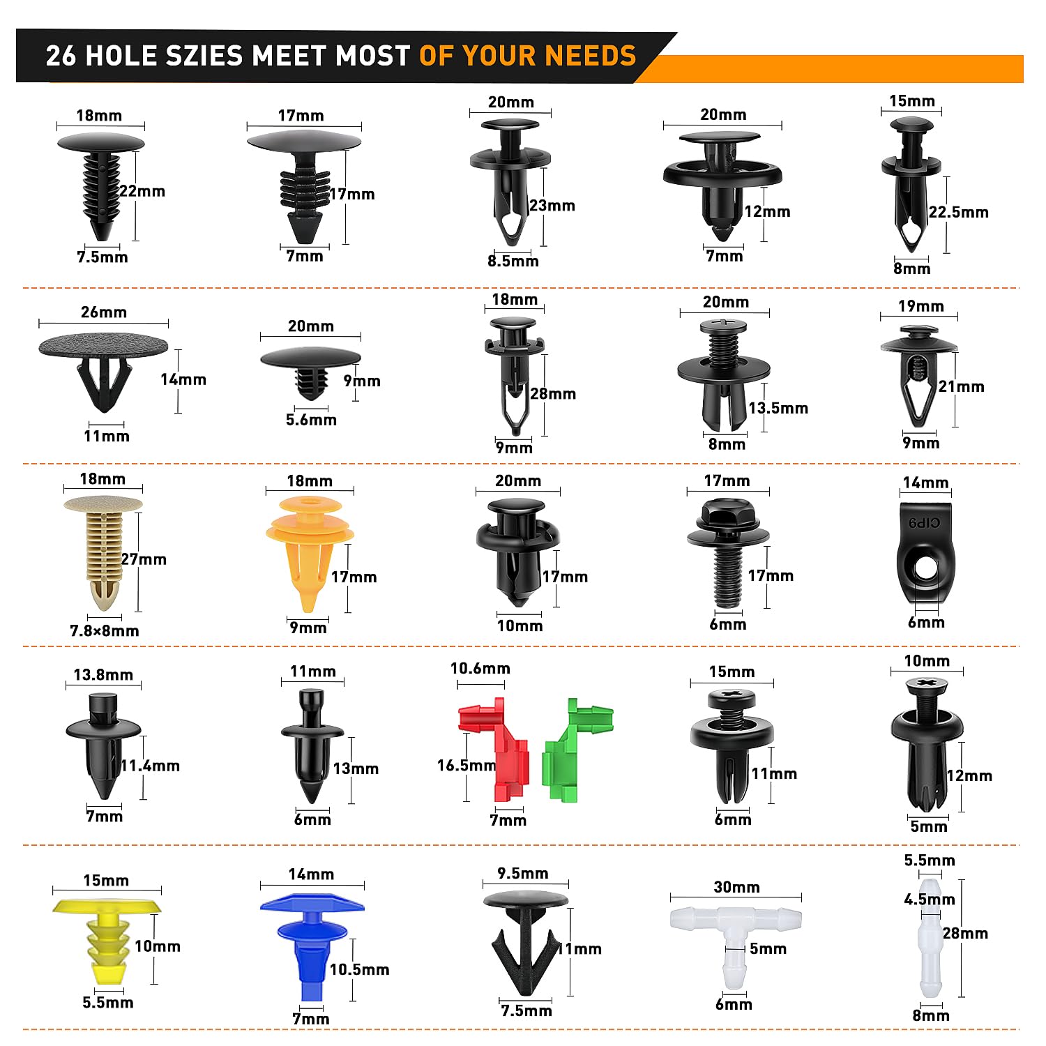 860Pcs Car Push Retainer Clips