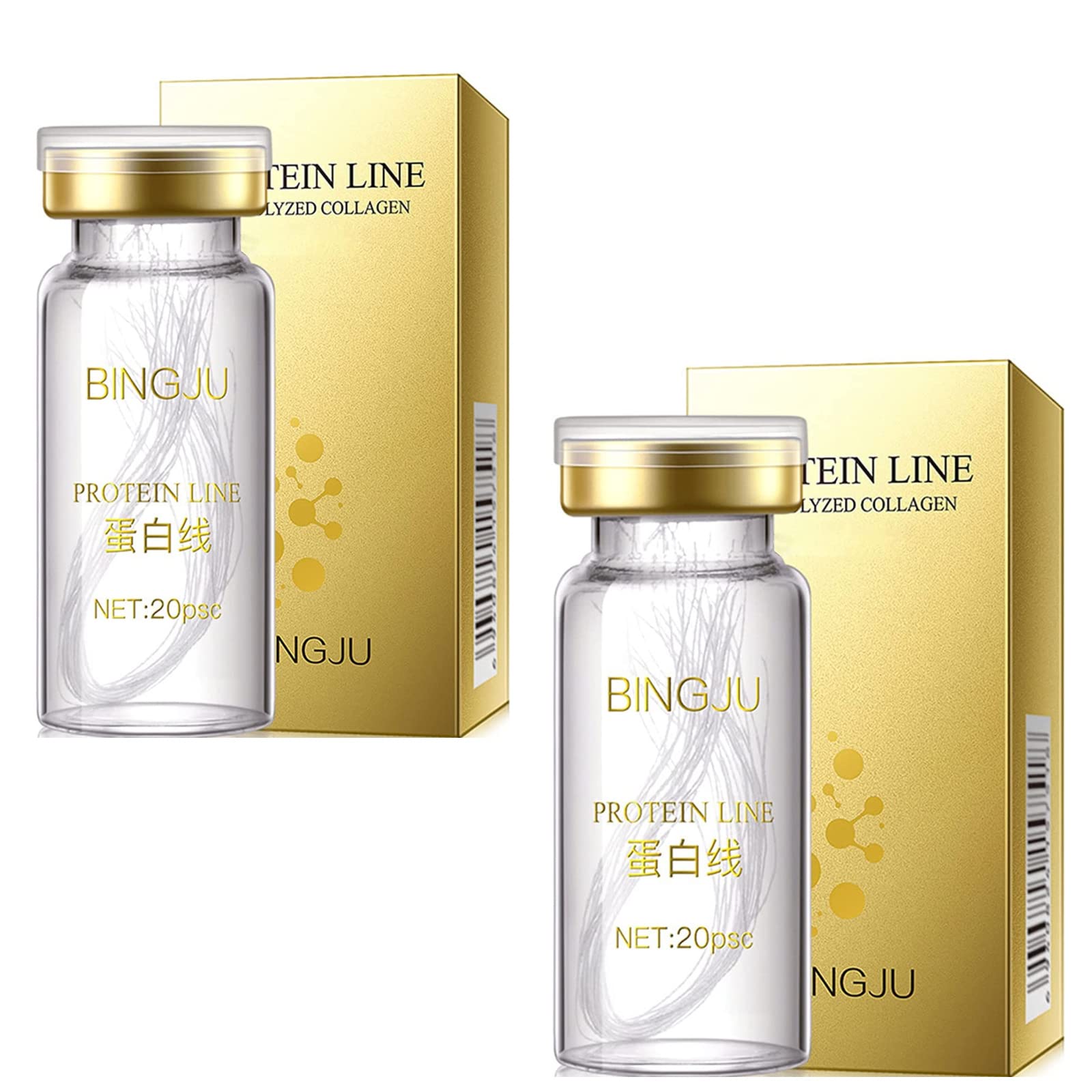 Instalift Protein Thread Lifting Set, Soluble And Nano Gold Essence Combination, Absorbable Collagen for Face Lift, Line Carving (2*Protein Thread)