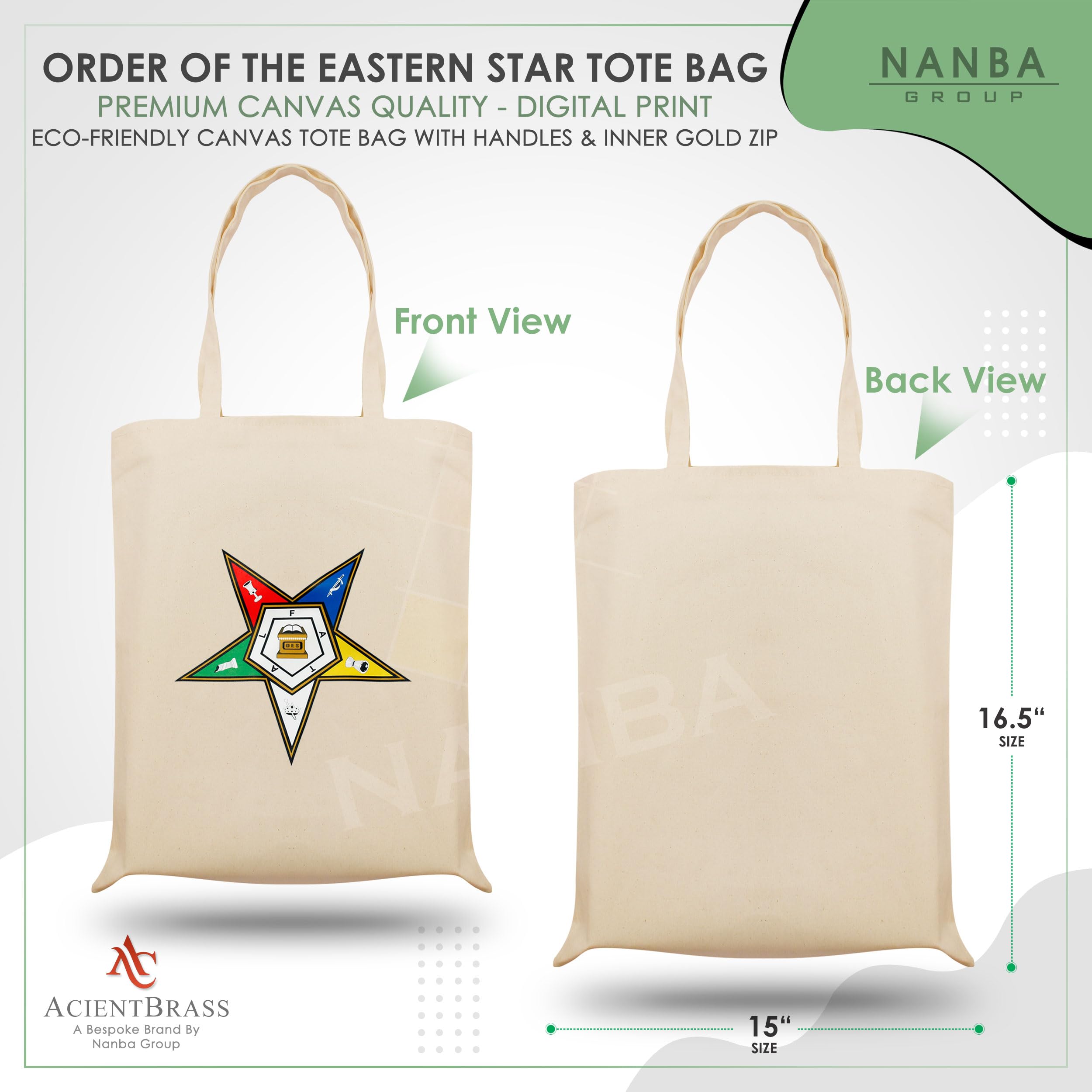 ACIENTBRASS OES & Masonic Canvas Tote Bags - Multiple Designs