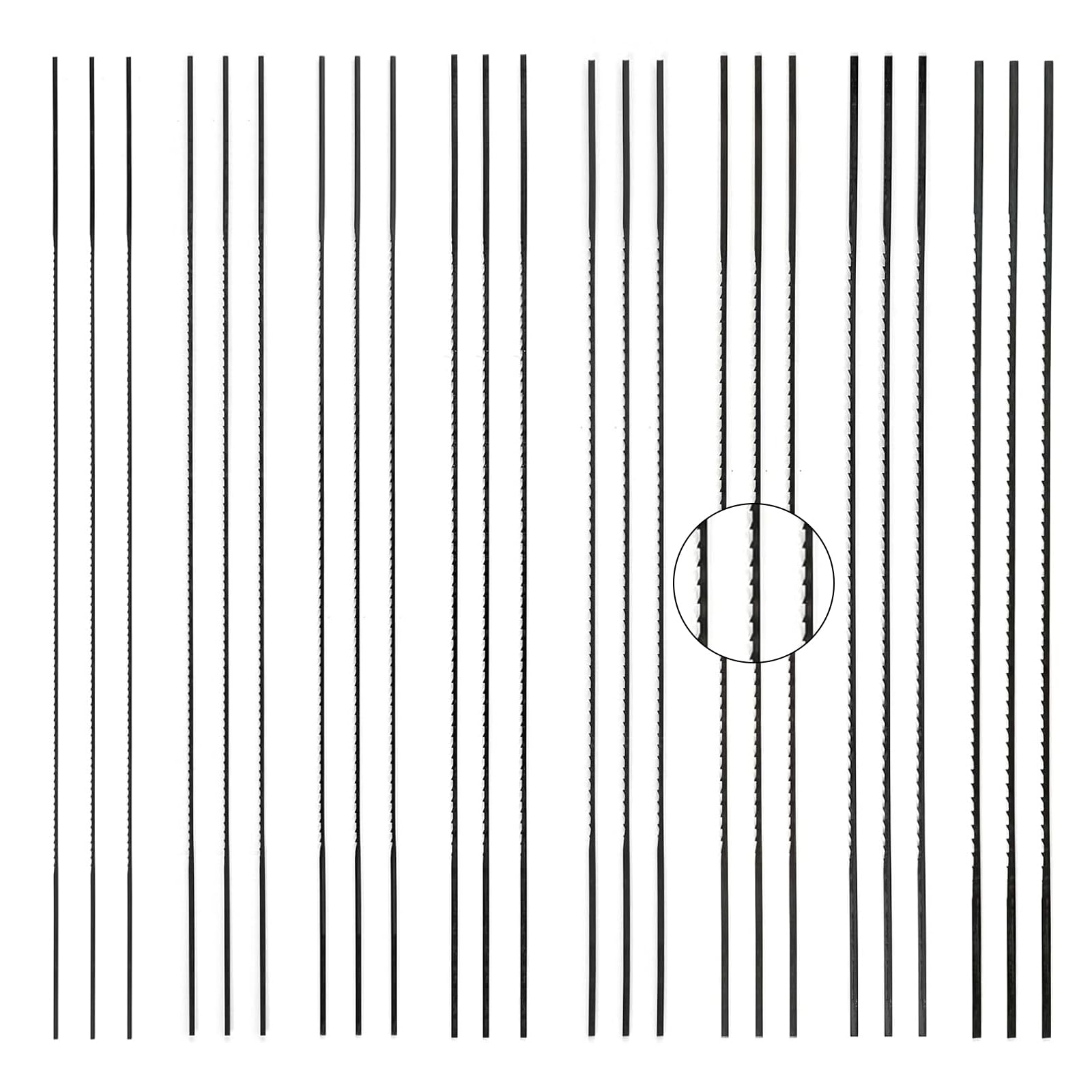 24 Stück Laubsägeblatt 130mm Spirallaubsägeblätter, Dekupiersägeblätter Nr. 1/2/3/4/5/6/7/8, Kohlenstoffstahl Laubsäge Scrubsägeblätter für Holz Kunststoff Metall
