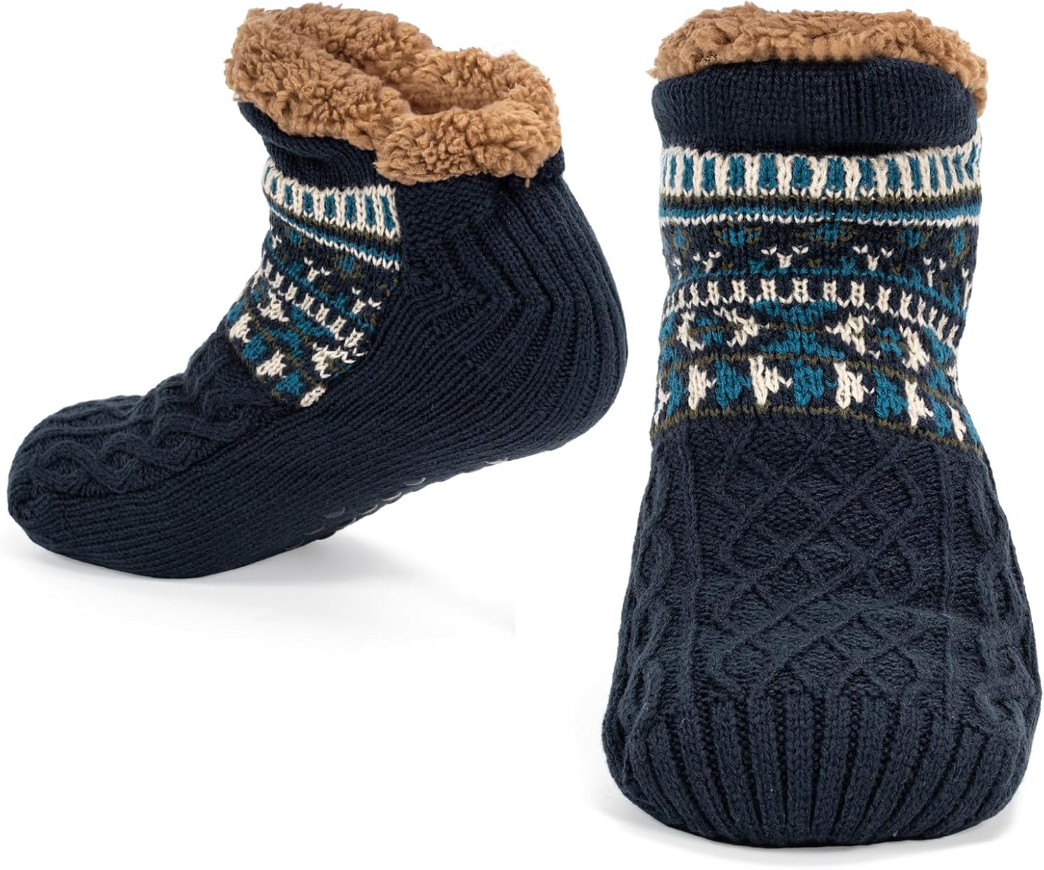 Product image of Slipper Socks for Women Men Warm Holding Sock Non Slip Knitted Thick Lined Cosy Winter Fluffy Bed Slippers Fleece Fuzzy Indoor Floor Socks