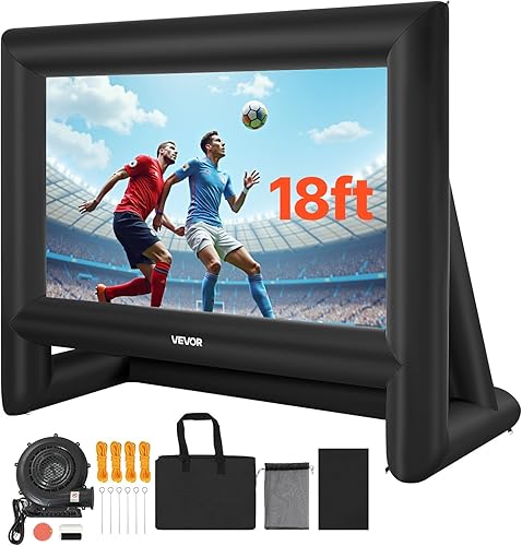 Miniatura 1 de VEVOR Pantalla de cine inflable de 18 pies, pantalla de proyector inflable con bolsa de almacenamiento portátil, proyección de película fácil de