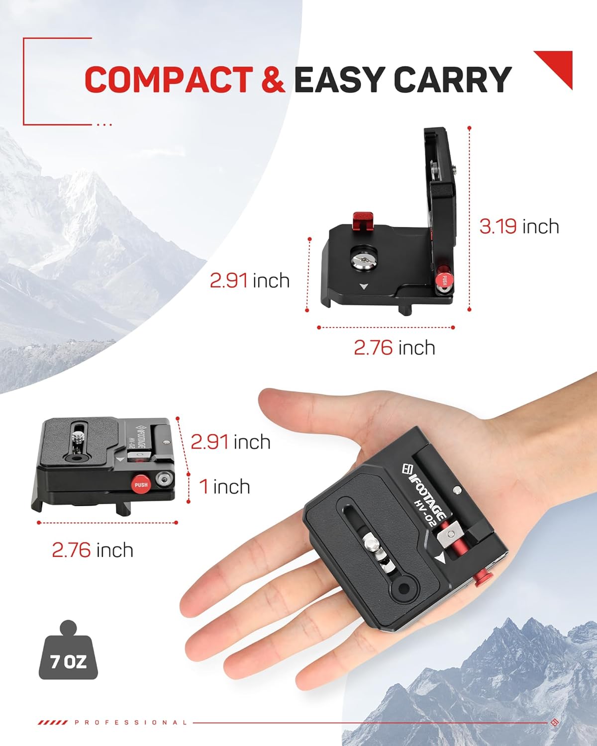 IFOOTAGE DSLR Camera Vertical Horizontal Switching Plate, HV-02 Quick Release Plate Horizontal and Vertical Conversion Board, Enhanced Version of HV-01, Perfect for SLR and Digital Cameras
