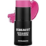 CCbeauty Hot Pink Face Paint Stick, Face Painting Kit, Full Coverage SFX Makeup Foundation, Professional Non-Toxic Body Paint for Halloween Costume Cosplay Party, For Barbie, Panther, Catrina Makeup
