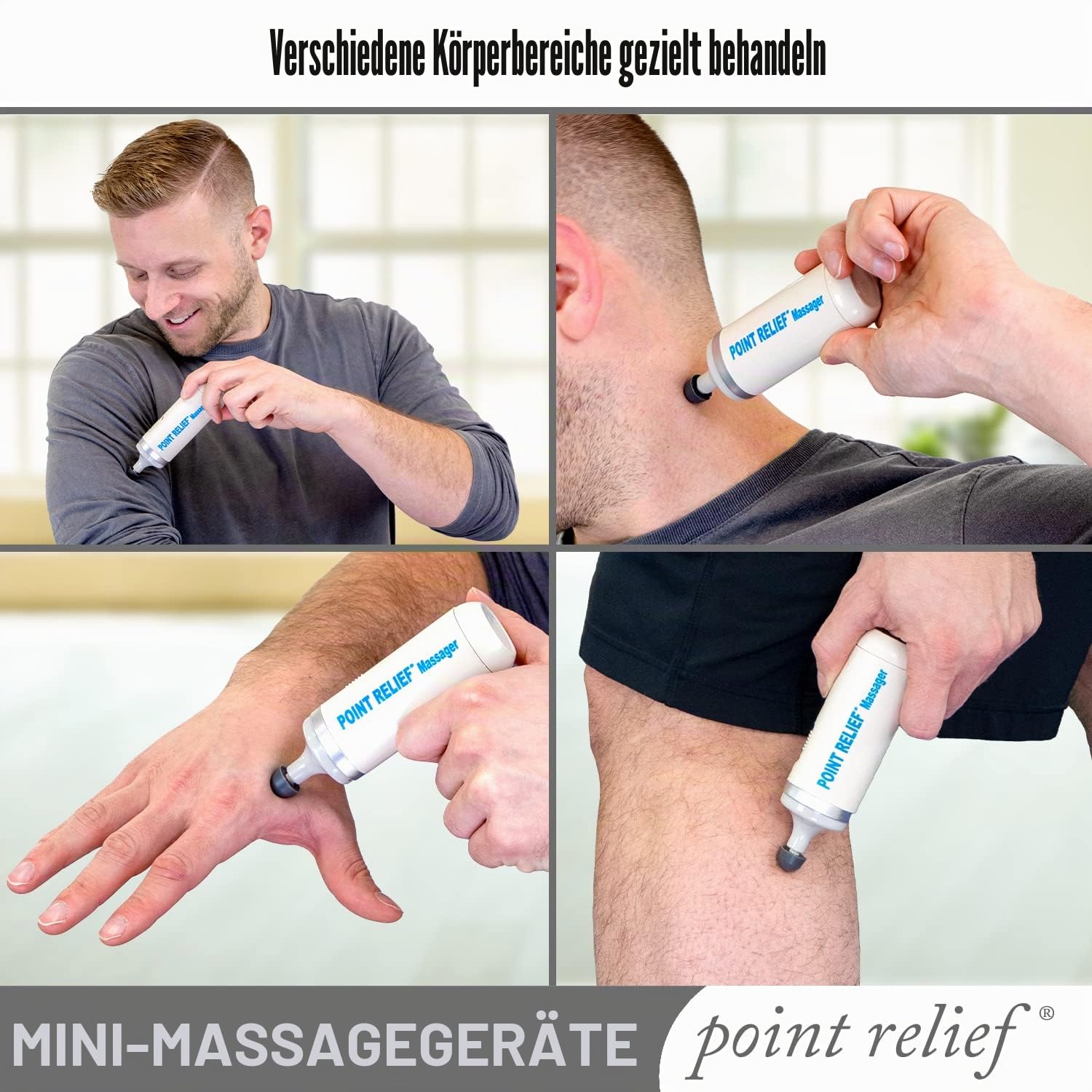 Point Relief Mini Massager mit Zubehör | Vibration | Vibrationsmassage | Massagegerät