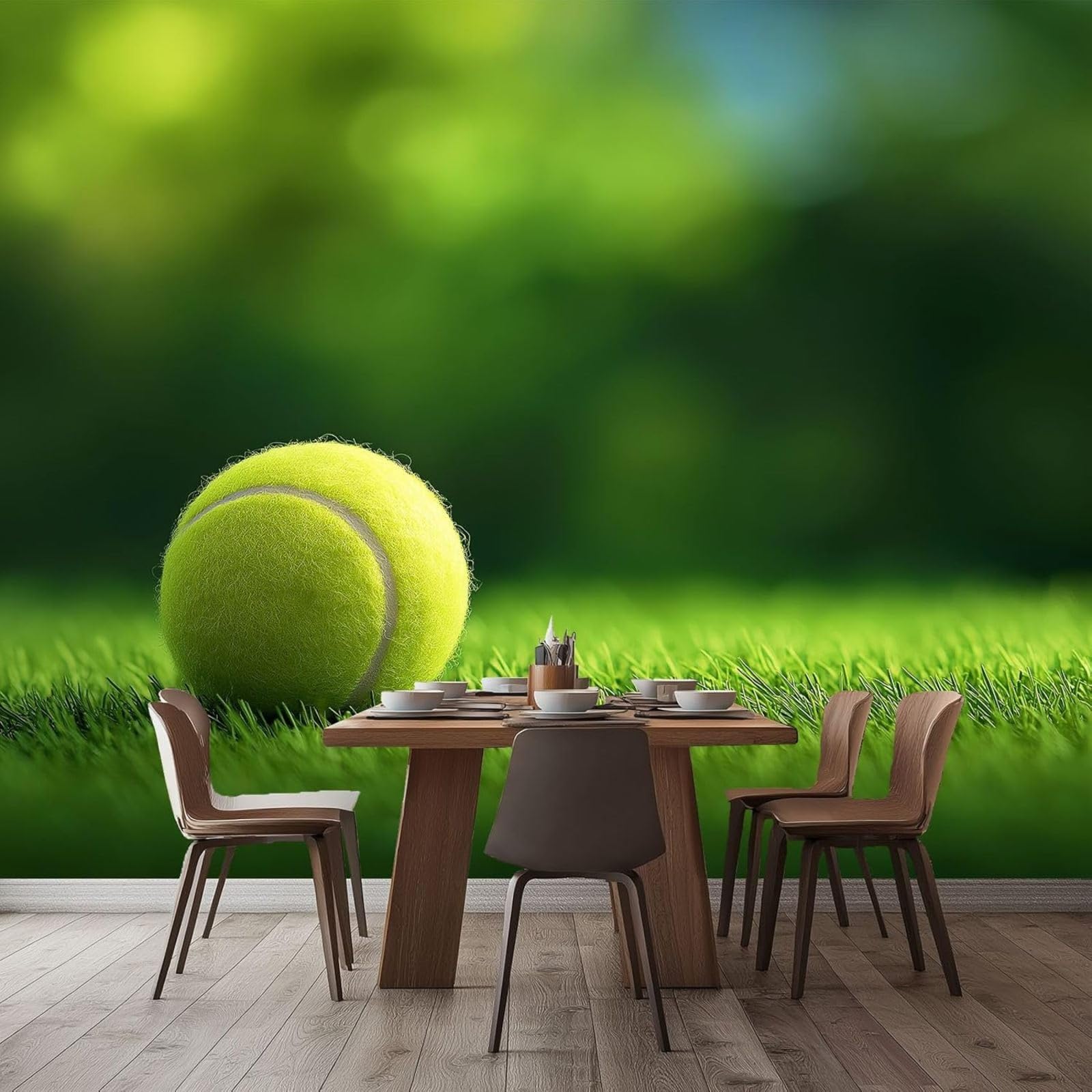hgjdjhnf Photo Wallpaper Tennis Lawn Wallpaper Non-Woven Wallpaper Modern Wall Bedroom Living Room Wall Wallpaper Green,300cmx210cm Stickers - Frameless Painting - Poster