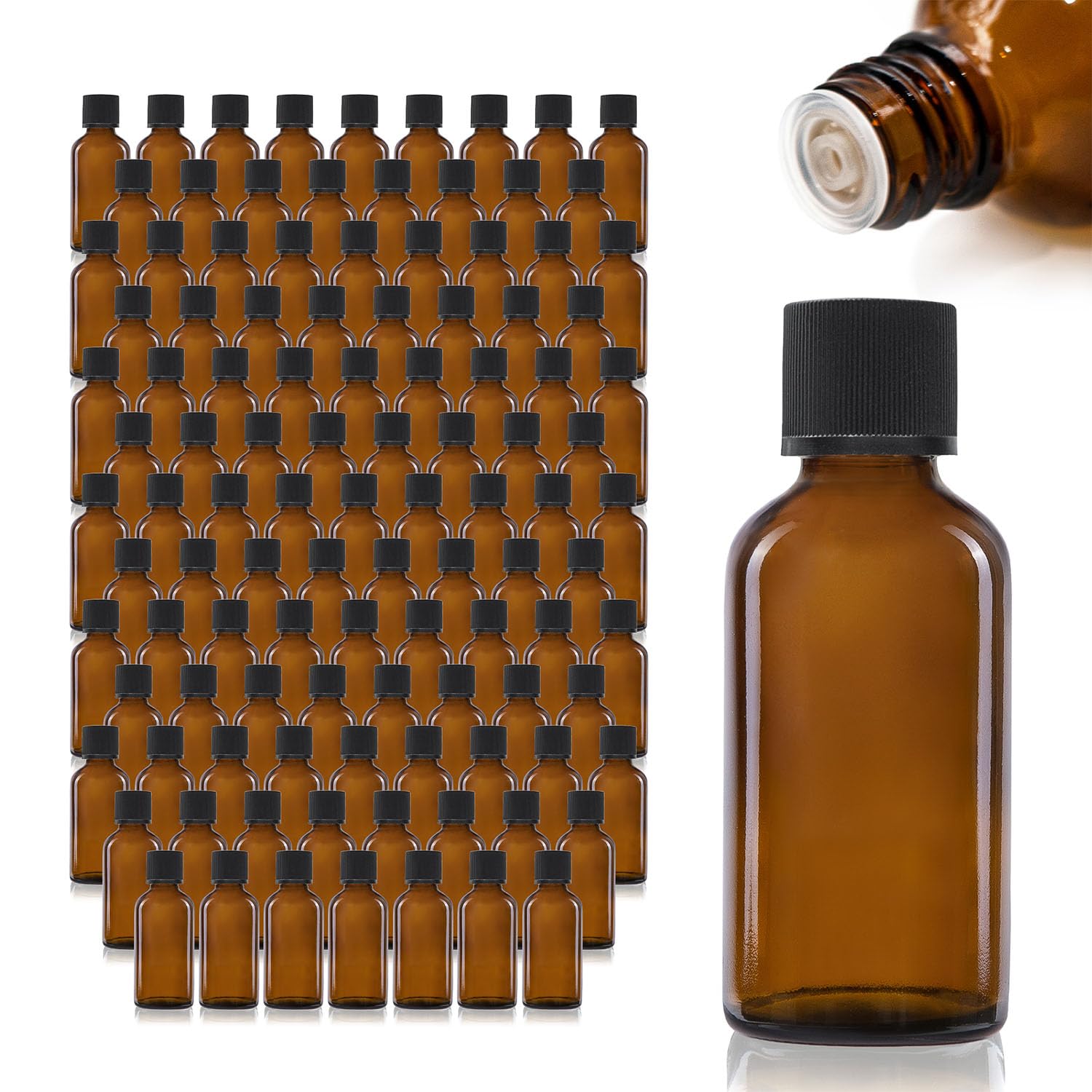 Oputec 143 flaconi contagocce in vetro da 30 ml – Confezione grande – Bottiglie da farmacista marrone con gocciolatore – Piccole bottiglie di vetro con tappo a vite